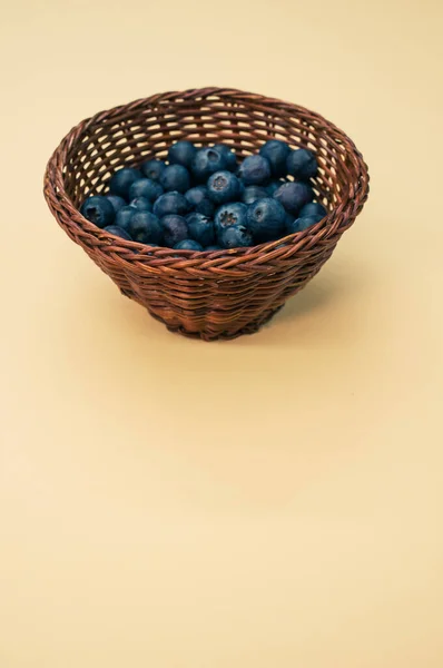 Closeup Shot Blueberries Basket — Stock Photo, Image