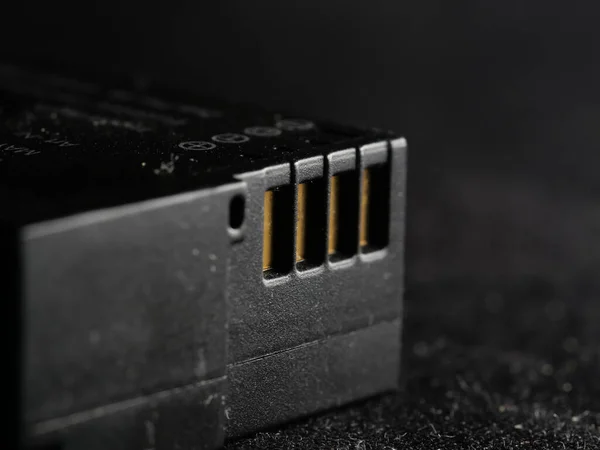 Closeup Shot Battery Black Background — Stock Photo, Image