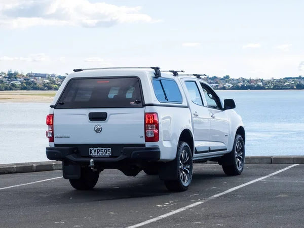 Auckland Zealand 2021 Május Kilátás Fehér Holden Colorado Pickup Teherautóra — Stock Fotó