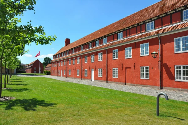 Lange Rode Bakstenen Gebouw Van Kopenhagen Citadell Kasteel Denemarken — Stockfoto