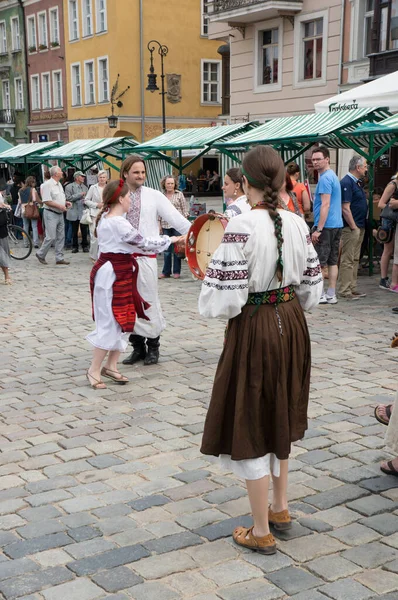 Poznan Polônia Maio 2013 Músicos Ucranianos Apresentando Praça Velha Cidade — Fotografia de Stock