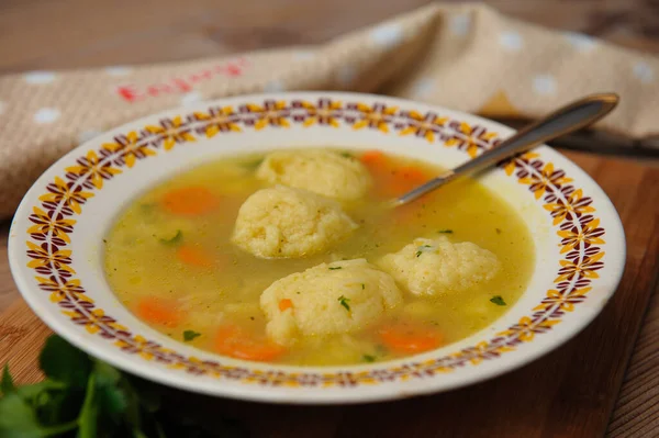 Soppa Med Potatisbollar — Stockfoto