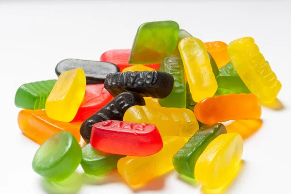 A colorful wine gummy candies isolated on a white background