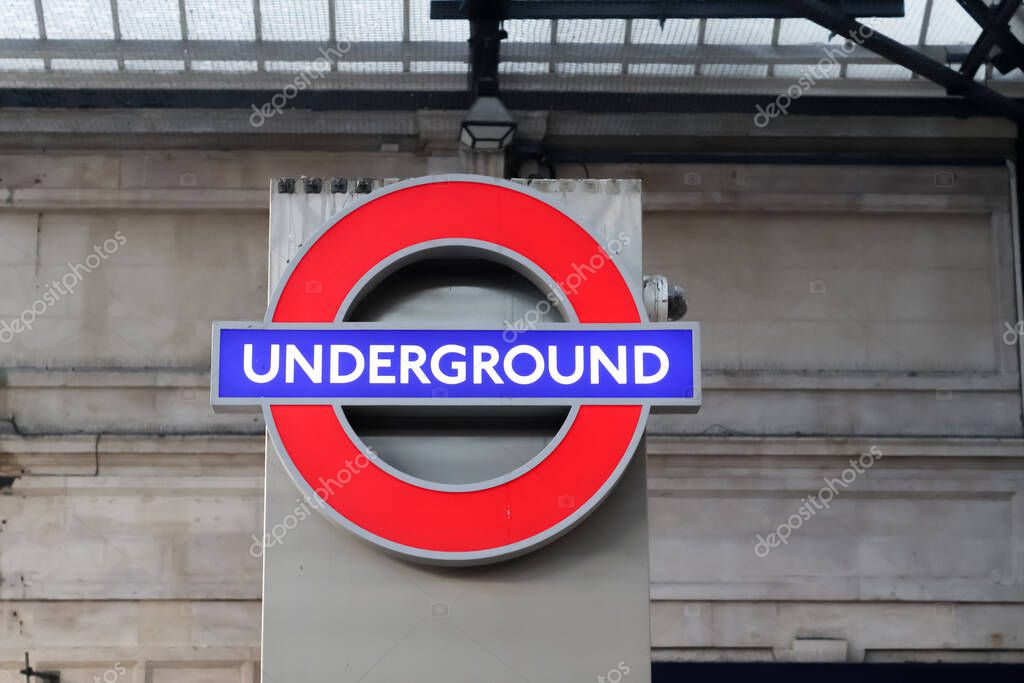 LONDON, UNITED KINGDOM - May 16, 2021: Signs of and in the London underground tube in a close up view