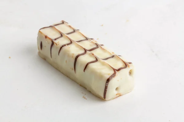 Bílá Čokoláda Izolované Bílém Pozadí — Stock fotografie