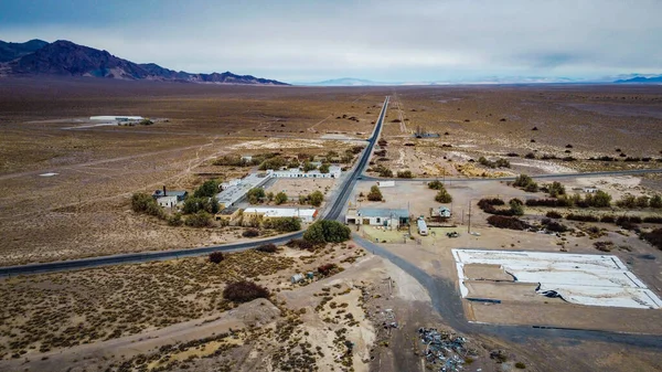 Uma Imagem Aérea Death Valley Junction Deserto Califórnia Num Dia — Fotografia de Stock