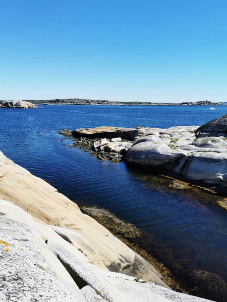 Uma Foto Cênica Mar Cercado Por Montanhas Pedra Verdens Ende — Fotografia de Stock