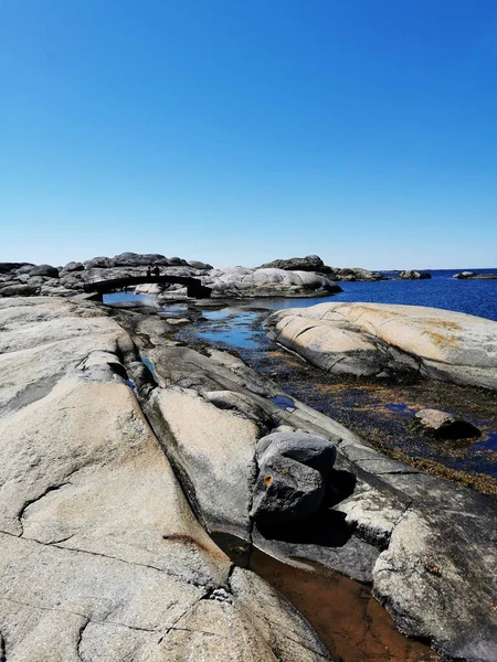 Naturskön Bild Ett Hav Omgivet Stenberg Verdens Ende Norge — Stockfoto