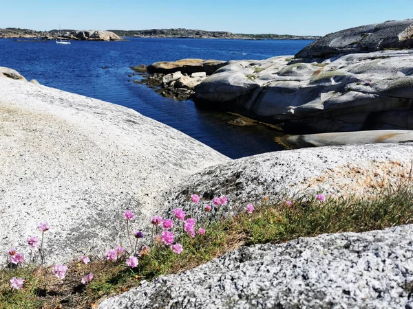 Malownicze Ujęcie Morza Otoczonego Kamiennymi Górami Verdens Ende Norwegia — Zdjęcie stockowe