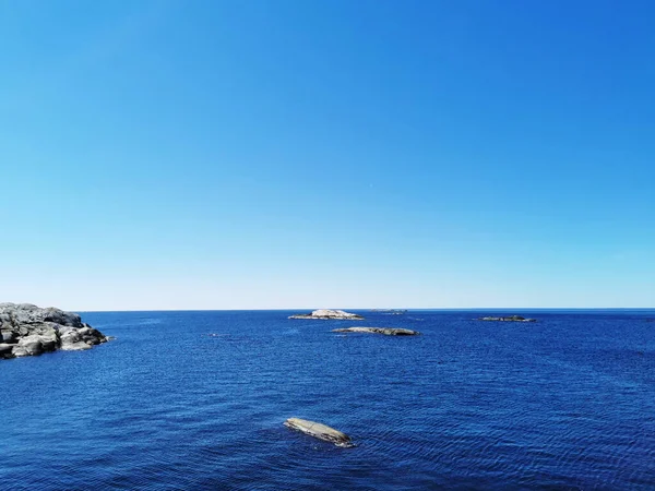 Una Panoramica Mare Circondato Montagne Pietra Verdens Ende Norvegia — Foto Stock