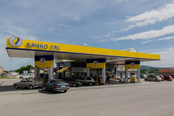 Brcko Bósnia Herzegovina Maio 2017 Foto Diurna Posto Gasolina Bósnia — Fotografia de Stock