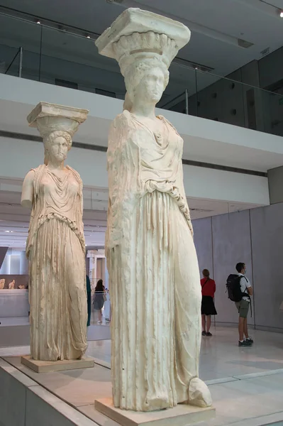 Atene Grecia Maggio 2021 Cariatidi Statue Belle Ragazze Del Secolo — Foto Stock