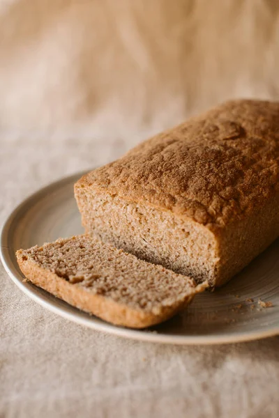 Rustiek Brood Biologisch Gezond Zelfgemaakt Brood Glutenvrij Heerlijk Brood Klaar — Stockfoto