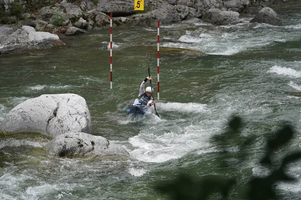 Merano Italia Mayo 2021 Participante Copa Europea Open Canoe Slalom — Foto de Stock