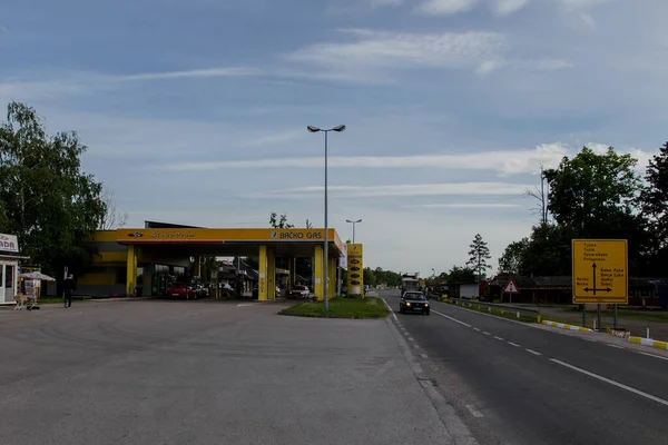 Brcko Bósnia Herzegovina Maio 2017 Foto Diurna Posto Gasolina Bósnia — Fotografia de Stock