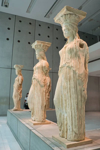 Atene Grecia Maggio 2021 Cariatidi Statue Belle Ragazze Del Secolo — Foto Stock
