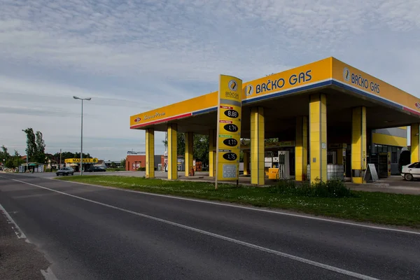 Brcko Bósnia Herzegovina Maio 2017 Foto Diurna Posto Gasolina Bósnia — Fotografia de Stock