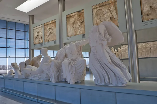 아테네에 아크로폴리스 박물관은 세계에서 박물관중 파르테논 신전의 조각품 조각품 그리스 — 스톡 사진