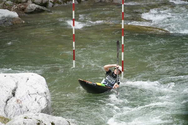 Merano Italia Mayo 2021 Participante Copa Europea Open Canoe Slalom —  Fotos de Stock