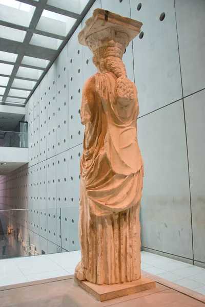 Caryatids Statues Beautiful Girls 5Th Century Originally Six Them Held — Stock Photo, Image