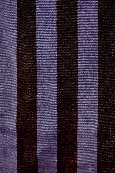 Vertical Detailed Shot Blue Black Striped Denim Fabric Great Fashion — Stock Photo, Image