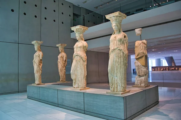 Authentic Caryatids Live Museum Athens Hill Acropolis Athens Greece — ストック写真