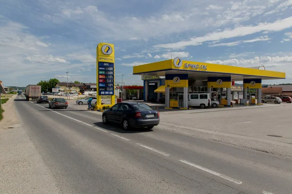 Brcko Bósnia Herzegovina Maio 2017 Foto Diurna Posto Gasolina Bósnia — Fotografia de Stock