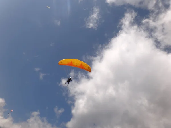 Chamonix France Août 2012 Parapente Dans Les Champs Chamonix — Photo