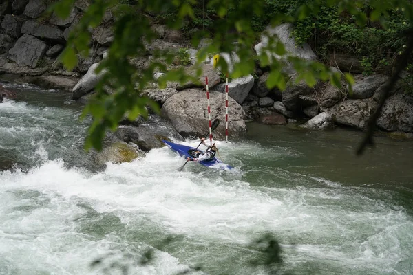 Merano Italia Mayo 2021 Participante Copa Europea Open Canoe Slalom — Foto de Stock