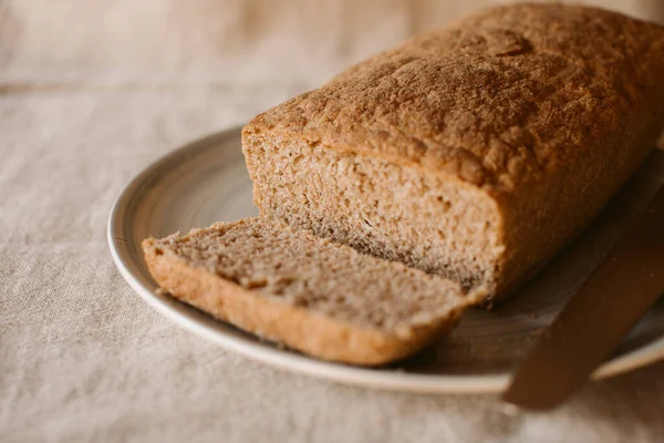 Pain Rustique Pain Maison Bio Sain Sans Gluten Délicieux Pain — Photo