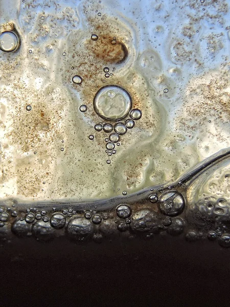 Primo Piano Bolle Una Bottiglia Acqua — Foto Stock