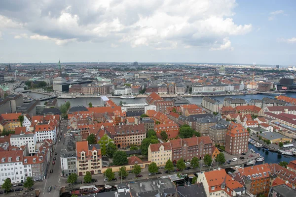 Vista Del Dron Sobre Ciudad Copenhague Dinamarca — Foto de Stock