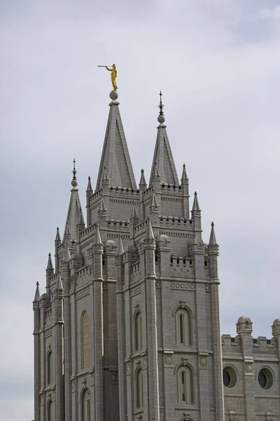 Vertical Shot Upper Part Temple Square Salt Usa — Stock Photo, Image