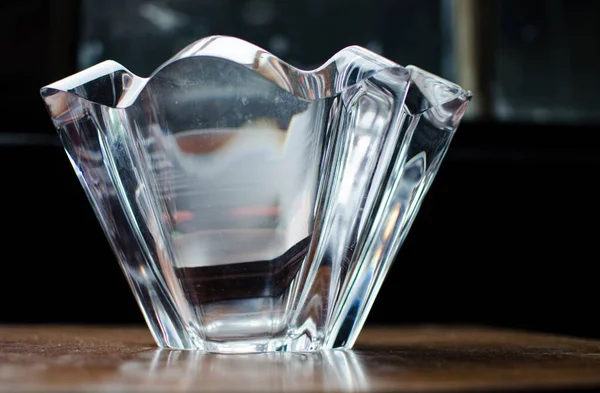 Gros Plan Vase Transparent Verre — Photo