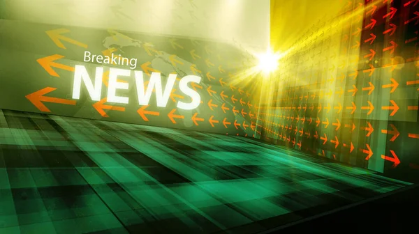 Graphical Digital News Background Arrows Breaking News Text — Stock Photo, Image