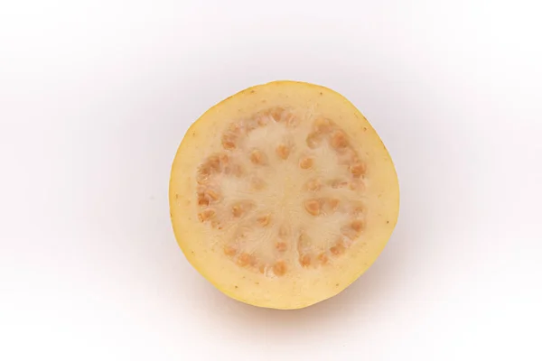 Närbild Bild Skuren Citron Vit Bakgrund — Stockfoto
