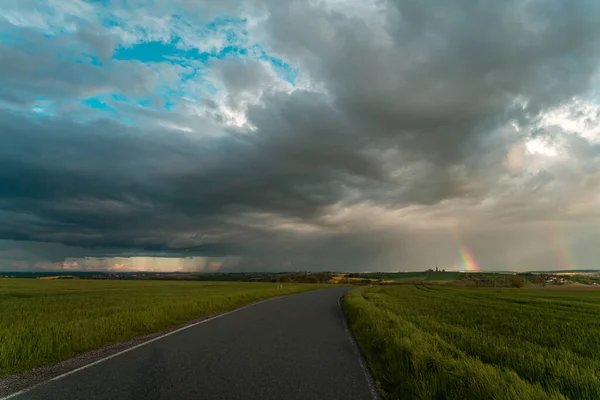 Een Prachtige Opname Van Een Natuurlijk Landschap Een Bewolkte Dag — Stockfoto