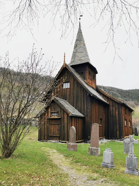 Een Prachtige Houten Kerk Ook Wel Bekend Als Een Stave — Stockfoto