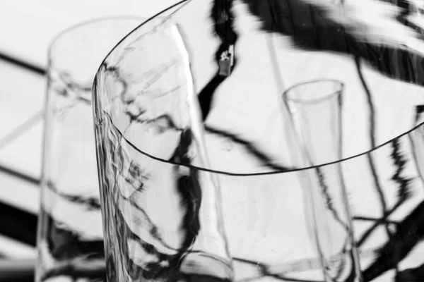 Plan Niveaux Gris Objets Abstraits Verre — Photo