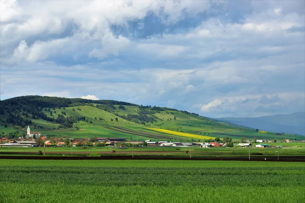 Paysage Avec Une Zone Rurale Roumanie — Photo