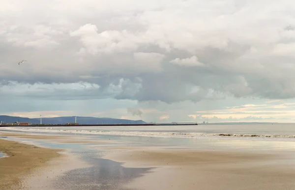 Plaża Swansea Walia Wczesnym Rankiem — Zdjęcie stockowe