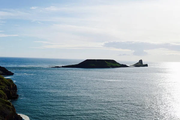 Stranden Vid Rhossili Wales Tidigt Morgonen — Stockfoto