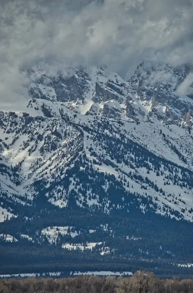 Clouds Snow Mountain Peaks — Stock Photo, Image