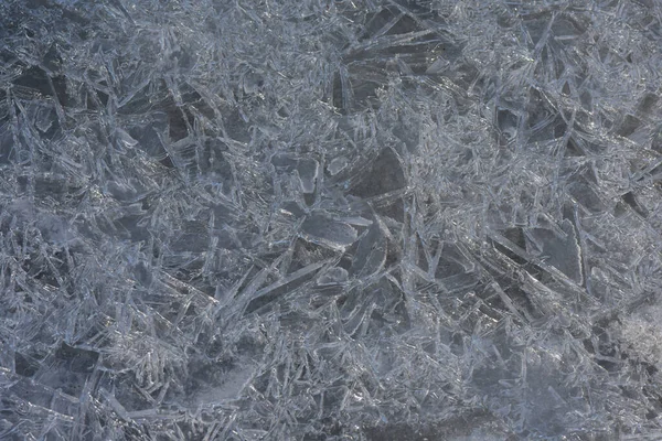 Primer Plano Del Hielo Río Congelado Imagen De Stock