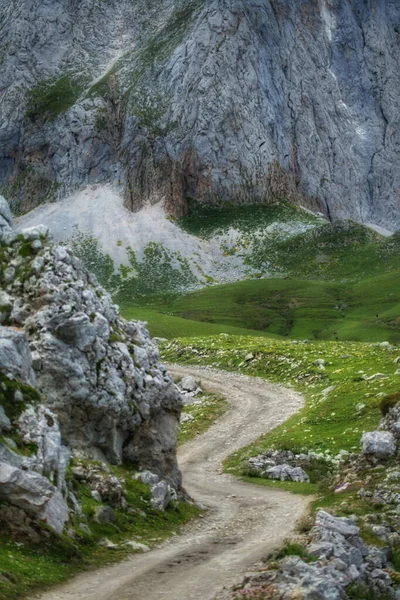 Gångväg Fuentes Carrionas Naturpark — Stockfoto