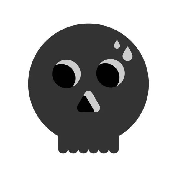 Illustration Shocked Black Skull Cartoon Black Background — Stock Photo, Image