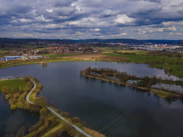 Beautiful Landscape Lake Cloudy Sky — Stock Photo, Image