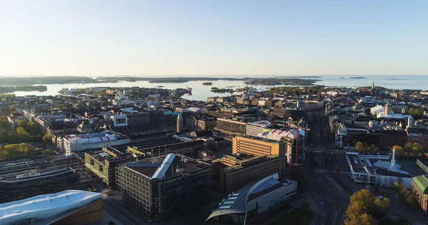 Helsinki Finland Mei 2020 Luchtfoto Rond Het Centraal Station Zonnig — Stockfoto