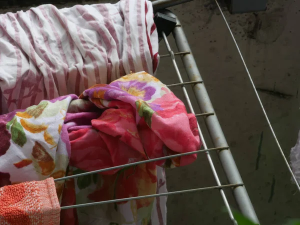 Closeup Shot Laundry Metal Drier — Stock Photo, Image