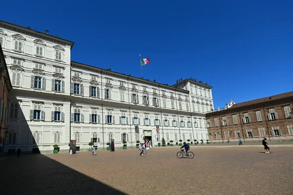 Турин Италия Июня 2021 Вид Королевский Дворец Савойи Замковой Площади — стоковое фото
